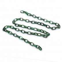 Ланцюг Акриловий ручної роботи, Овал, Плетіння Якірне, Імітація натурального Каменя, Колір: Темно-зелений, Ланка: 18.5x11.5x4.5мм, 1м / нитка, (13WB23663)