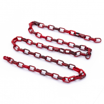 Ланцюг Акриловий ручної роботи, Овал, Плетіння Якірне, Імітація натурального Каменя, Колір: Червоний, Ланка: 18.5x11.5x4.5мм, 1м / нитка, (13WB23665)