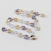 Ланцюг Акрилова ручної роботи, Імітація натурального Каменя, Пластик CCB, Колір: Білий, Ланка: 29x21x6мм, 1м / нитка, (13WB23680)