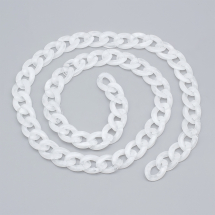 Łańcuszek Akrylowy, Niespawany, Biały, 29x21x6mm, Długość łańcuszka: 1m (13WB23687)