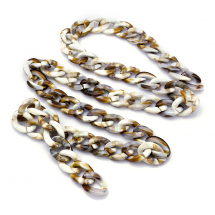 Łańcuszek Akrylowy Niespawany 29x21x6mm Kolor: Biały Brąz Długość łańcuszka: 1m (13WB23690)