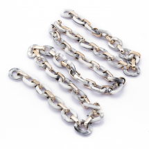 Ланцюг Акриловий Ручної Роботи, Овал, Імітація Натурального Каміння, Сірий, Пластик CCB, Ланка: 23.5x17.5x4.5мм і 18.5x11.5x4.5мм, 1м/нитка (13WB23696)