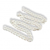 Ланцюг Акрилова ручної роботи, Імітація Перли, Плетіння Твіст, Колір: Білий, Ланка: 29x20.5x6.5мм, 1м / нитка, (13WB23701)