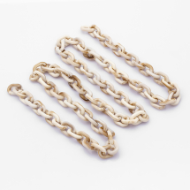 Ланцюг Акриловий ручної роботи, Овал, Плетіння Якірне, Імітація натурального Каменя, Колір: Старе Мереживо, Ланка: 19,5x14,5x4,5мм, 1м / нитка, (13WB23704)