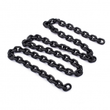 Łańcuszek Akrylowy, Ręcznie Robiony, Owal, 19x14x4mm, Kolor: Czarny, Długość łańcuszka: 1m (13WB23711)