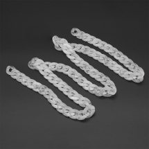 Łańcuszek Akrylowy Ręcznie Robiony 23.5x17x5mm Kolor: Biały Długość łańcuszka: 1m (13WB23713)