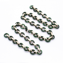 Łańcuszek Akrylowy Ręcznie Robiony 18.5x11.5x4.5mm Kolor: Zielony Długość łańcuszka: 1m (13WB23722)