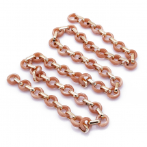 Ланцюг Акриловий Ручної Роботи, Прозорий, Овальний плоский, Колір: Рожево-коричневий, Ланка: 18.5x11.5x4.5мм, 1м/нитка, (13WB23723)