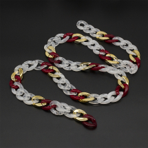 Łańcuszek Akrylowy Ręcznie Robiony 29-29.5x20.5-21x6mm Kolor: Czerwony Długość łańcuszka: 1m (13WB23726)