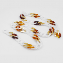 Ланцюг Акриловий ручної роботи, Прозорий, Плетіння Твіст, Колір: Коричневий, Ланка: 29 ~ 29.5x20.5 ~ 21x6мм, 1м / нитка, (13WB23729)