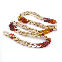 Łańcuszek Akrylowy Ręcznie Robiony 30x21x6mm Kolor: Wielokolorowy Długość łańcuszka: 1m (13WB23738)