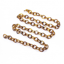 Łańcuszek Akrylowy Ręcznie Robiony 17.5x13x3mm Kolor: Złoty Długość łańcuszka: 1m (13WB23745)