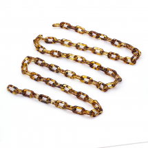 Łańcuszek Akrylowy Ręcznie Robiony 20.5x11x3mm Kolor: Złoty Długość łańcuszka: 1m (13WB23747)