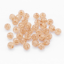 Koraliki Akrylowe Przezroczyste, Crackle, Okrągłe, Kolor Camel, 10mm, Otwór: 2mm, 45szt/25g (13WB23893)