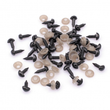 Noski Bezpieczne do Zabawek, Plastikowe, Czarny, 6x8mm, Pin: 3mm, 100szt (13WB23907)