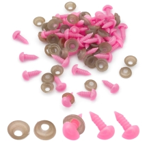 Noski do Zabawek, Plastik, Różowy, 6x8mm Pin: 3mm, 100szt (13WB23911)