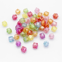 Koraliki Akrylowe Kolor AB, Fasetowane, 9.5x9.5x9mm, Otwór: 2.5mm, okolo 110sz/50g (13WB23937)