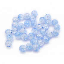 Koraliki Akrylowe Crackle, Przezroczyste, Okrągłe, Chabrowe, 10mm, około 45szt/25g (13WB23945)