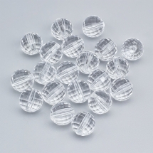 Намистини Акрилові Прозорі Гранені, Круглі, Безбарвний, 16мм, Отвір 3мм, (13WB23978)