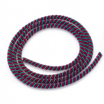 Bajorek do Haftu Figurowana Skręcone Podwójne Miedź 3mm Kolor: Turkusowy Czerwony 60sm/13g (13WB24126)