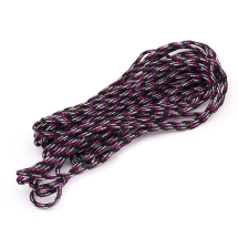Sznurek Paracord Poliester i Spandex Pasiasty 2mm Kolor: Czarny-Różowy 5m (13WB24384)