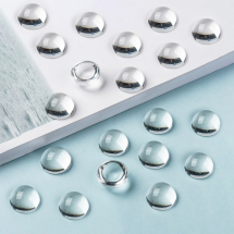 Кабошони Скляні Круглі, Безбарвні, 10х5мм, 20шт/упак, (13WB24424)