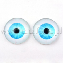 Кабошони Око Скляні, Круглі, Колір: Блакитний, Розмір: 10x3.5мм, (13WB24431)