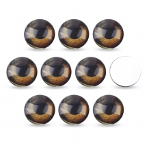 Кабошони Оченята Скляні, Круглі, Коричневі, 10x3.5мм, (13WB24441)