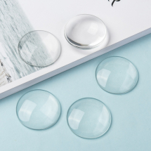 Кабошони Скляні Круглі Прозорі, Безбарвний, 45х8мм, (13WB24444)