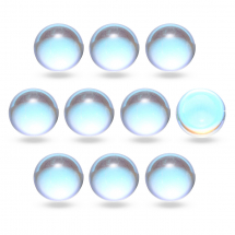 Кабошони Скляні, Круглі, Колір: Безбарвний, Покриття АВ-кол, Розмір: 8x4мм, (13WB24447)