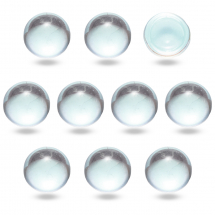 Кабошони Скляні, Круглі, Колір: Безбарвний, Покриття АВ-кол, Розмір: 10x5мм, (13WB24448)
