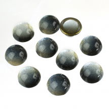 Кабошони Скляні, Круглі, Пофарбовані розпиленням, Колір: Синій, Розмір: 12x6мм, (13WB24454)