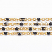 Łańcuszek Kotwicna Plecionka Stal Nierdzewna 2x1.5x0.5mm Kolor: Złoty i Czarny 1m (13WB24564)