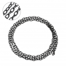 Łańcuch Kotwiczny do Rękodzieła i Biżuterii, Stal Nierdzewna, Nieotwierane, Ogniwo, Czarny, 7x4x0.8mm, 1m (13WB24565)
