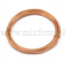 Drut Aluminiowy Okrągły, do Rękodzieła, Kolor: Brązowy, 1mm, 10m/szpula (13WB24593)