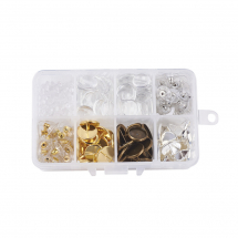 Zestaw Podkładów dla Puset Zaślepki i Cabochony 11x6.8x2.9cm Kolor: Platynowy 1zestaw (13WB24673)