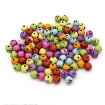 Koraliki Akrylowe, Kraft Style, Okrągłe, Kolor: Mieszane kolory, 7-8mm, około 180szt/50g (13WB24793)