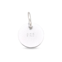 Srebro 925 Zawieszki Wisiorki, Charms, Płaskie Okrągłe z Kółkiem, 8x0.6mm, Otwór: 2mm, 1szt (13WB24790)