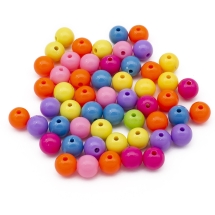 Намистини Акрилові Круглі, Колір: Мікс, Розмір: 12мм, Отвір 2мм, близько 50шт/50г, (13WB24813)