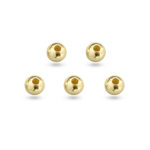Srebro 925 Koraliki Pozłacane 24K, Okrągły do Rękodzieła i Biżuterii, 4mm, Otwór 1mm, 5szt (13WB24771)