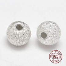 Срібло 925 Намистини Зоряний Пил Круглі Текстурні, 5мм, Отвір 1.5мм, (13WB24818)