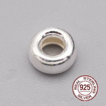 Srebro 925 Koraliki Dystansowe, Rondelle, 7x4mm, Otwór: 3mm, 1szt (13WB24819)