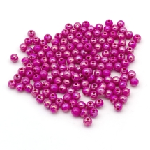 Koraliki Akrylowe Kolor AB 6mm Okrągły Ciemnoróżowy 200szt/25g (13WB24825)