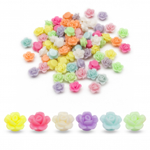 Koraliki Akrylowe Kwiatki, Mix, 12x12.5x7.5mm, 118szt/50g (13WB24835)