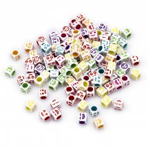 Koraliki Akrylowe, Kraft Style, Kostki, Mieszane Kolory, 6x6x6mm, około 300szt/25g (13WB24838)