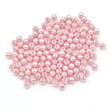 Перли Намистини Акрилові Круглі, Рожевий, 6мм, Отвір 1.5-2мм, близько 210шт/25г, (13WB24817)