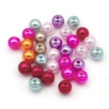 Перли Намистини Акрилові, Глянцеві, Круглі, Колір: Мікс, Розмір: 12мм, Отвір  2мм, близько 28шт/25г, (13WB24843)