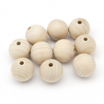Koraliki Naturalne Drewniane, Surowe, Okrągłe, Beżowy, 30mm, 10szt (13WB24950)