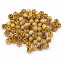 Korale Drewniane Naturalny Okrągłe Kulki Surowe, 10mm, Otwór 3mm, około 80szt/25g (13WB24961)