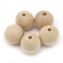 Koraliki Naturalne Drewniane, Surowe, Okrągłe, Beżowy, 40x37~38mm, 5szt (13WB24964)